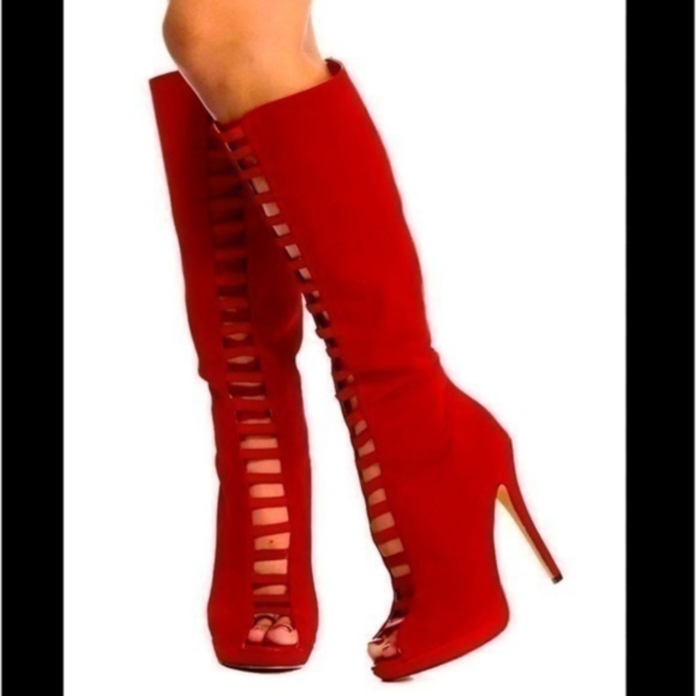 Red Heeled Boots for Women